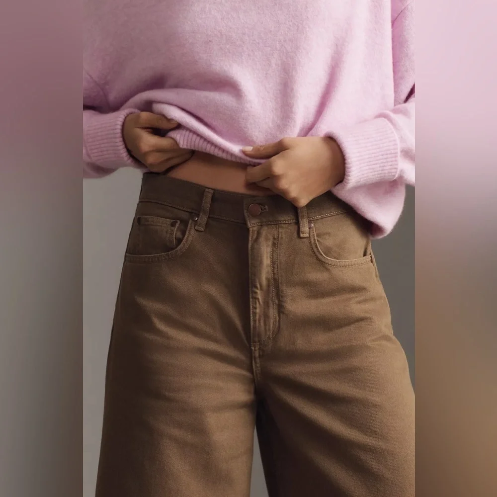 NWT! Anthropologie Pilcro Moss High-Rise Wide-Leg Puddle Jeans - Size 26 ⚽️ - Picture 4 of 9